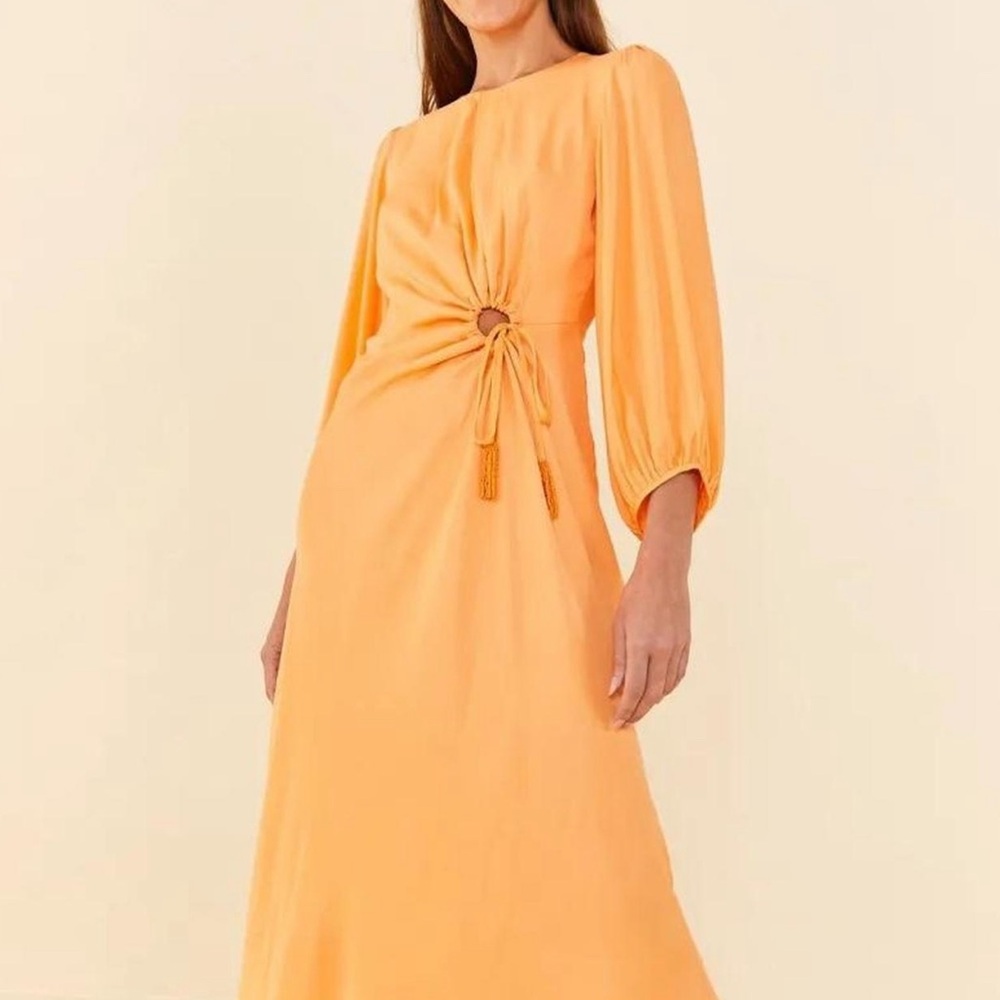 FARM Rio Vibrant Orange Long Sleeve Dress